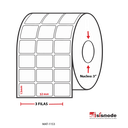 ETIQUETAS PARA IMPRESORA DE TERMO TRANSFERENCIA  AVANCE 13MM  ANCHO 32MM  NUCLEO 3" 3 FILA (S) 28125 ETIQ X ROLLO